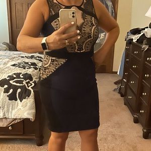 Jax Blue & Black Lace Dress Size 12